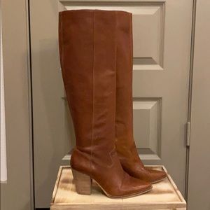 Lucky Brand Tall 3.5” Warm Brown Boots size 10